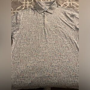 Rhoback Mens Performance Polo The 312 White Blue Red Large L